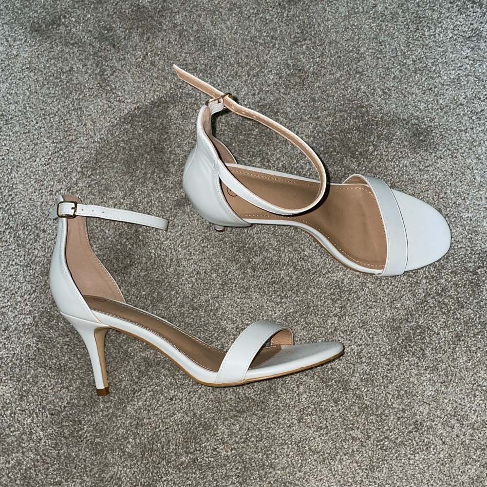 White Strap Heels
